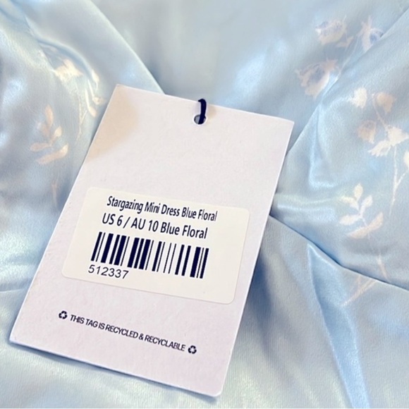 PRINCESS POLLY • Blue Floral Stargazing Mini Spaghetti Strap Dress - Picture 15 of 15